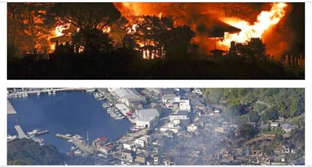 दक्षिण-पश्चिमी जापान में भीषण आग: 170 घर तबाह, सैकड़ों विस्थापित